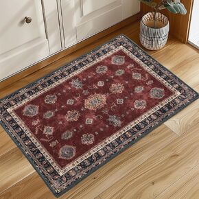 Stangh Runner Rug 2x6 للمطبخ المطبخ القابل للغسل ، ميدالية ميدالية بوهيمية بيهميان بيج تان فارم هاوس ديكور المنزل سجادة صوف الصوف
