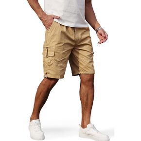 Men's Cargo Shorts with Multi-Pockets | Elastic Waist Cotton Relaxed Fit | 2025 Summer Casual