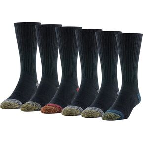 Goldtoe Men's Fit Fit Tec Cushion Crew Socks ، 6 أضعاف