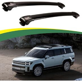 VERBANA Roof Rack Cross Bar Compatible with Hyundai Santa Fe 2024 with Lock Aluminum Cross Bars Lockable Crossbar Luggage Rack for Rooftop Cargo Carrier Luggage Kayak Canoe Bike Snowboard (Black)