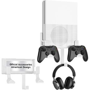 Nymus Wall Mount for Xbox One S, Metal Wall Mount Holder for Xbox One S with Detachable 2 Controller Holder & Headphone Hanger in Kuwait
