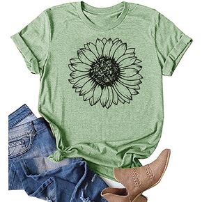 Yexipo Womens Graphic Tees Short Summer Tops Funder Letter Print Crew Neck Discal