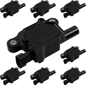 HQPASFY Ignition Coil UF413 & Iridium Spark Plug & Wires Set of 8 Compatible With Cadillac Escalade Chevrolet Silverado Express 1500 2500 3500 GMC Sierra Yukon 4.8L 5.3L 6.0L Rapalce# GN10165
