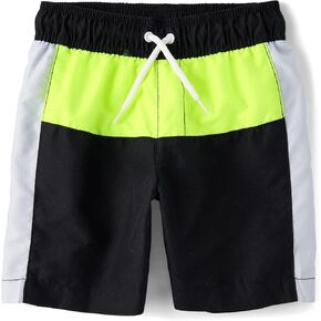 The Children's Place,Boys,Swim Trunks,Black Colorblock,Small