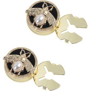 Cute Pearl Bee Button Covers Set Round Cufflinks Apparel Decorative Snap-On Jewelry Clips for Shirts Tuxedos & Dresses in Kuwait
