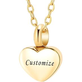 Mini Heart Cremation Urn Necklace for Ashes for Women Men Cremation Locket Jewelry with Keepsake Urn Memorial Ash Jewelry