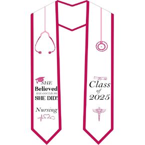 Nurse Graduation Stole, White Stoles for Graduation 2025, Graduation Sash