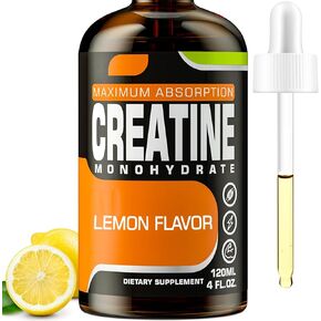 Creatine Monohydrate, Liquid Creatine for Muscle Mass, Strength, Glute, Booty & Endurance - Creatine for Women and Men with Hydrolyzed Collagen & Trehalose - 120 ml Creatine HCl (Lemon Flavor)