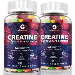 Creatine Monohydrate Gummies - 5g for Men & Women, Creatine Gummies Mixfruit Taste with Taurine for Muscle Gain & Strength, Muscle Builder, Energy Boost, Pre Workout Supplement, 160pcs