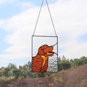 Tiffany Moon-Style Stained Glass Hangers, Window Panels, Home Wall and Window Hanging Sun Catcher, Handcrafted Tiffany Enthusiast Gifts for Decoration.