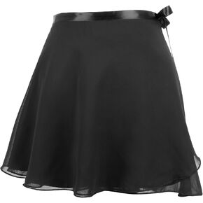 Black Ballet Wrap Skirt for Women Soft Short Chiffon Dance Skirt with Adjustable Waist Tie for Women Girls Yoga Dance Workout