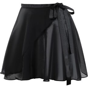 Ballet Skirt Dance Wrap Skirt Dance Outfits Black Chiffon Sheer Adjustable Skirts Elegant Dance Clothes for Women Adult Ballerina Professional Dancers Dance Over Waist Costume for Leotards