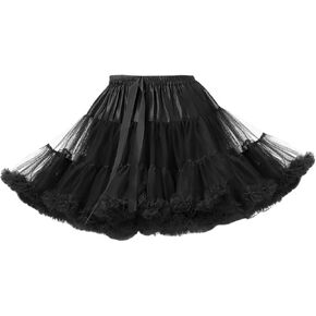 Women Tulle Petticoat Crinoline Underskirt Ballet Pettiskirt Layered Fluffy Tutu Skirt for Dress Prom Wedding Party