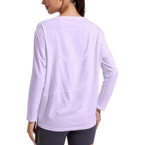 Pioneer Camp Bamboo Viscose Long Sleeve Workout Shirts for Women Back Loose Fit Yoga Athletic T-Shirts Casual Boat Neck Tops