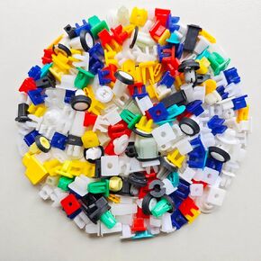 200 Pcs Mixed Auto Car Nylon License Plate Screw Inserts Nylon Grommet Nut Assortment for Automotive Body Bumper Fender Liner Grille Headlamp License Plate Door Panel Trim Nuts