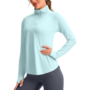 Viodia Women's 1/4 Zip Long Sleeve Sun Shirts UPF50+ UV Protection Quick Dry Hiking Fishing Shirts Quarter Zip Pullover