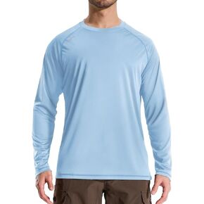 LOOGU Men's UPF 50+ UV Sun Protection SPF Rash Guard Lightweight Long Sleeve Shirts Outdoor for Fishing Hiking Swimming