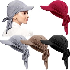 Jeyiour 4 PCS الصيف للسرطان يزيل الرأس للنساء حماية الأشعة فوق البنفسجية لتساقط الشعر تساقط الشعر لسرطان المريض في الهواء الطلق في الهواء الطلق