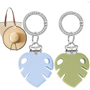 2pcs مقاطع قبعة للسفر على حقيبة ، حاملة Silicone Sunhat لحقائب الظهر ، الأمتعة ، حقائب Bogg ، حماية قبعة من السقوط ، هدية السفر للمرأة (الأخضر والأزرق)