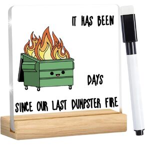 Dumpster Fire Desk Accessories Dumpster Fire Ornament Funny Desk Sign Décor, Gifts for Coworker, Boss, Men, Women
