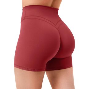 YEOREO Gym Workout Shorts for Women High Waisted Tummy Control Hidden Scrunch 4.5" Booty Shorts Julissa Cross Waist Yoga