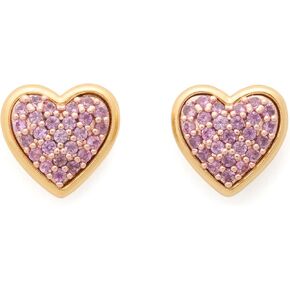 kate spade new york Heart Pave Studs, Pink/Gold