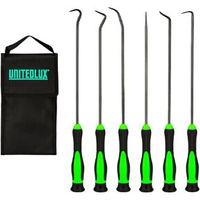 ALWORKKIT 6-Piece Precision Pick and Hook Set, Car Auto Oil Seal/O-Ring Seal Gasket Pick Mini Precision Hooks Professional Puller Remover Mechanic Tools with Canvas Bag