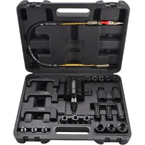 8MILELAKE 24pcs Pneumatic Diesel Injector Puller, Air Injector Removal Tool for Diesel Engines Injector Puller Diesel Injector Extractor with 19pcs Adapter & 3pcs Extension Tool