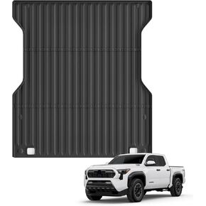 5FT Black Truck Bed Mat Replacement for 2024 2025 Toyota Tacoma Heavy Duty Pickup Car Bed Cargo Mat All Weather Protection TPE
