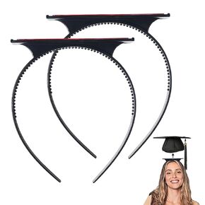 Doneace Graduation Cap Headband, Upgrade Graduation Cap Headband Insert, Secures Your Graduation Caps and Keeps Hairstyle, Hat Accessories for Graduates, Students, Girls2PCS(style3)