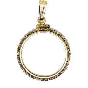 Bedrock Jewelry Gold Rope Rope Coin Bezel ، حامل العملة 18.0 × 1.3 ملم