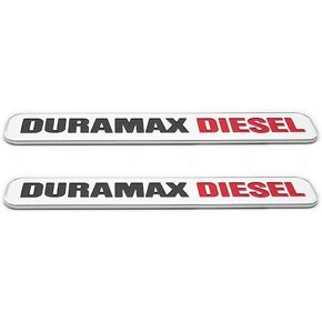 2x 6.6L Duramax Die-Sel Allison Emblem Fender Door Hood Tailgate Secal Scal Padge Protection Presentive for badges Silverado 2500 3500 HD (Chrome Black Red)