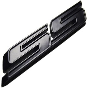 zorratin Slant SS Grill Side Trunk Emblem Badge Decal with Adhesive for Chevrolet Chevy Camaro Impala Malibu Holden 2010-2015 [Full Black]
