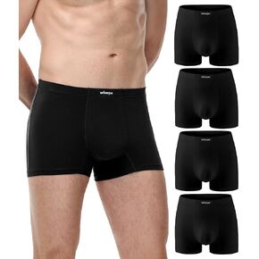 wirarpa Men's Cotton Trunks Underwear Short Leg Covered Band Boxer Briefs 4 Pack