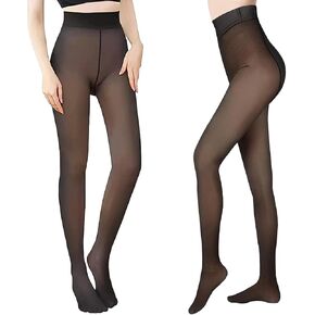 220g More Warmth Black Tights for Women Fleece Lined High Waist Sexy Opaque Thermal Tights Party Stockings