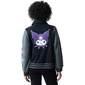 Bioworld Kuromi Women's Long Sleeve Varsity Jacket