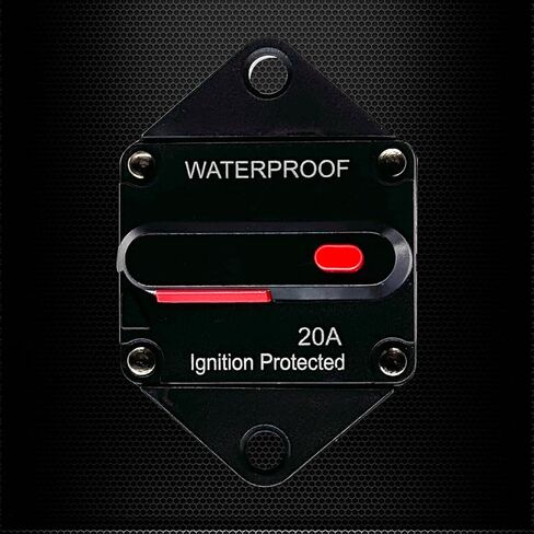 Ampper 50A Circuit Breaker, Panel Mount DC 12V-48V Waterproof Thermal Circuit Breaker Fuse with Manual Reset/On-Off for Boat Trolling Motor Auto Audio Solar and More in Kuwait