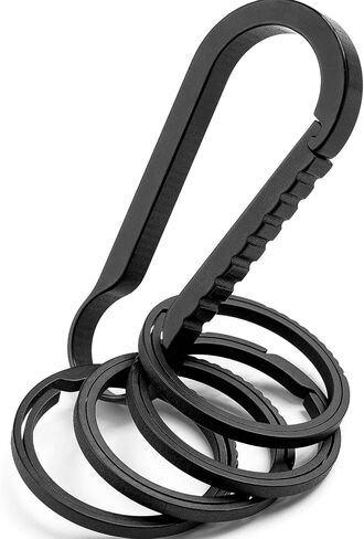 FEGVE Titanium Quick Release Key Chain Clip with 4 Key Ring, Heavy Duty Small Carabiner Keychain Clip for Men and Women in Kuwait