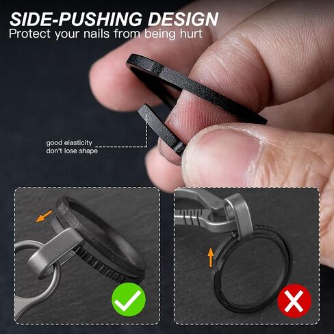 FEGVE Titanium Quick Release Key Chain Clip with 4 Key Ring, Heavy Duty Small Carabiner Keychain Clip for Men and Women in Kuwait