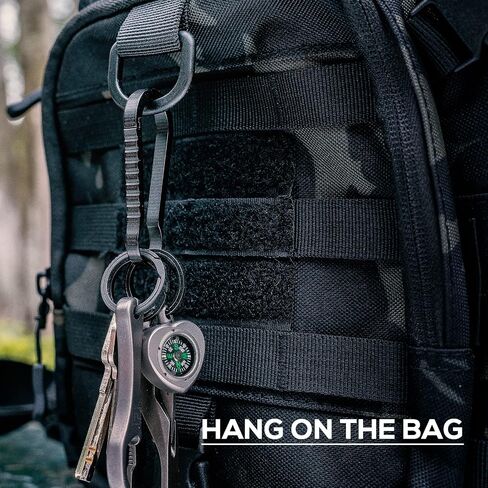 FEGVE Titanium Quick Release Key Chain Clip with 4 Key Ring, Heavy Duty Small Carabiner Keychain Clip for Men and Women in Kuwait