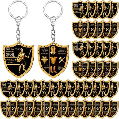 Sureio Christian Keychains for Men Bulk Fathers Day Gifts for Church Put on the Whole Armor of God Acrylic Keychain Dog Tag in Kuwait
