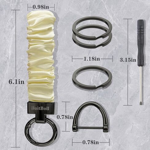 Keychain Wristlet, Stretchy Key Chain with D Key Ring Wrist Bracelet Key Strap for Women Girl Men in Saudi Arabia