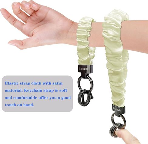 Keychain Wristlet, Stretchy Key Chain with D Key Ring Wrist Bracelet Key Strap for Women Girl Men in Saudi Arabia