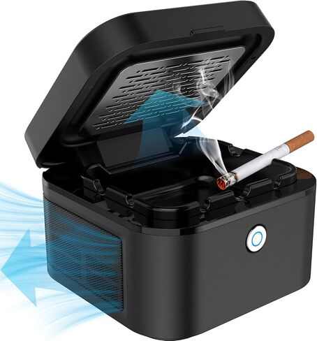 FUKANG Smokeless Ashtray, Multifunctional Smoke Ashtray with USB Rechargeable, HEPA Filter Reduce Smoke for Home,Office(White) in Saudi Arabia