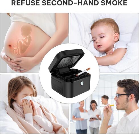 FUKANG Smokeless Ashtray, Multifunctional Smoke Ashtray with USB Rechargeable, HEPA Filter Reduce Smoke for Home,Office(White) in Saudi Arabia