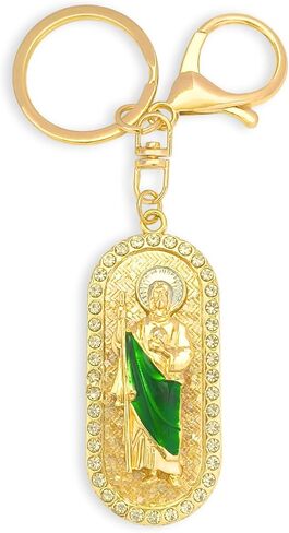 San Judas Tadeo Keychain ، الهدايا المسيحية الكاثوليكية للنساء للنساء ، وسام القديس جود هولي لأسباب مستحيلة وحماية الأسرة in Kuwait