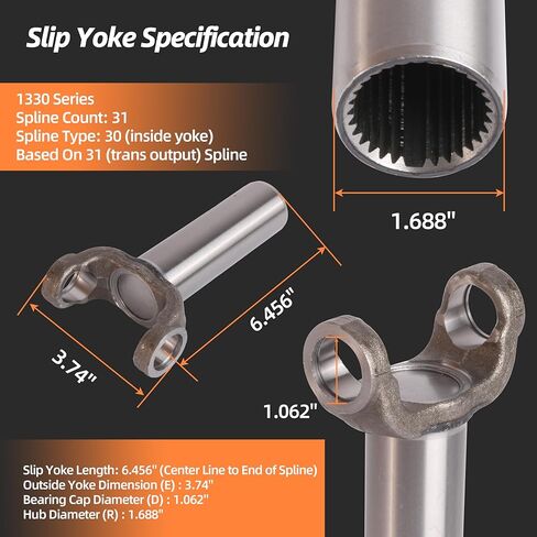 (2-3-6041x) SPANCESSION SLIP SLOKE 1330 Series + (5-134x) U-Coint Kit ، متوافقة مع Ford C-6 لـ T45 لـ FMX ، 31 spline in Kuwait