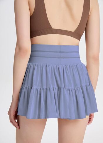 Women's Mini Pleated Skirt High Waisted Ruffle Tennis Skirts Sports Skater Running Skorts with Shorts Pockets in Kuwait