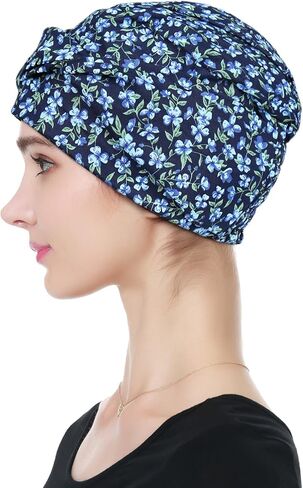 Alnorm 100% Cotton Fashion Headwear Chemo Caps with Stretchy Band for Hair Loss Women in Kuwait