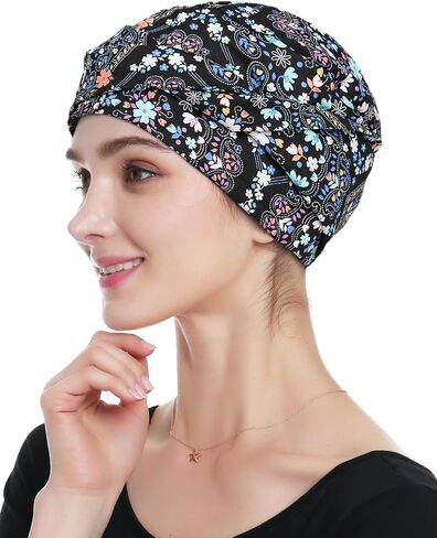 Alnorm 100% Cotton Fashion Headwear Chemo Caps with Stretchy Band for Hair Loss Women in Kuwait